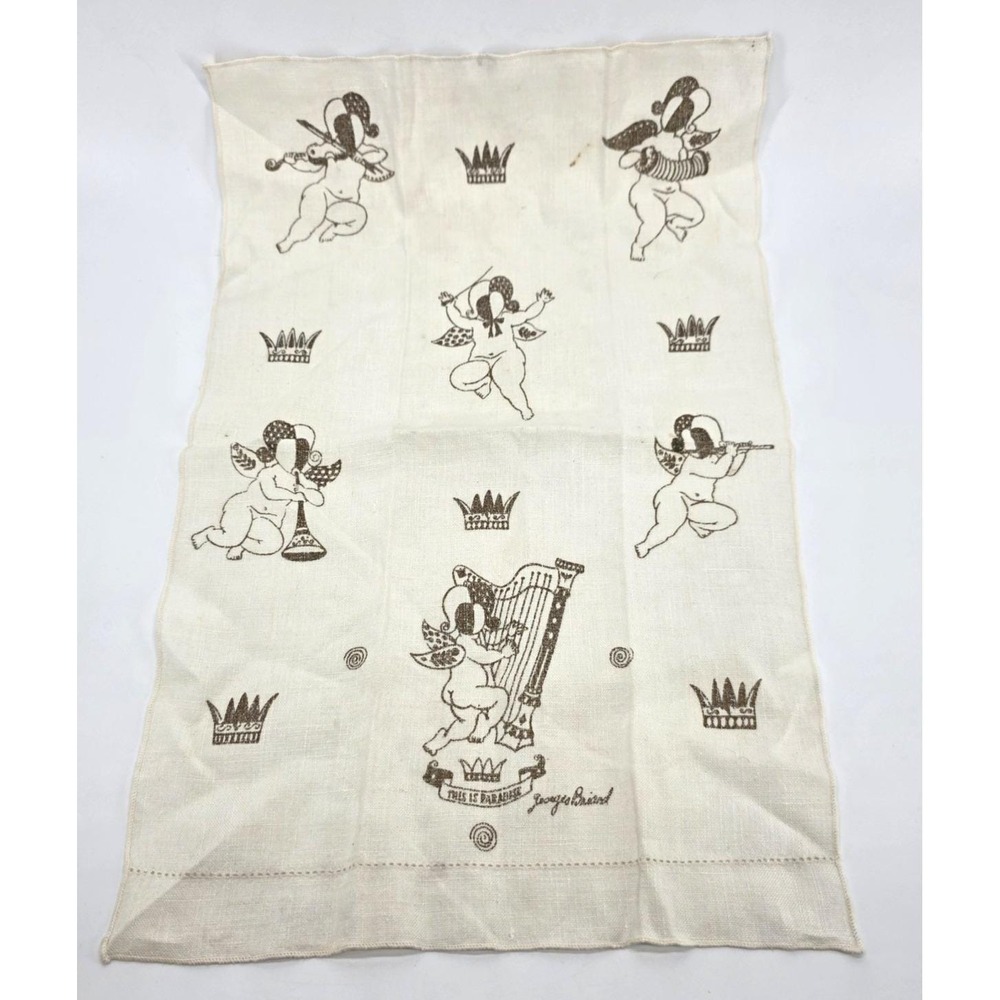 VTG Georges Briard This is Paradise Placemats Guest Bar Towels Set of 2 MCM - Picture 2 of 16